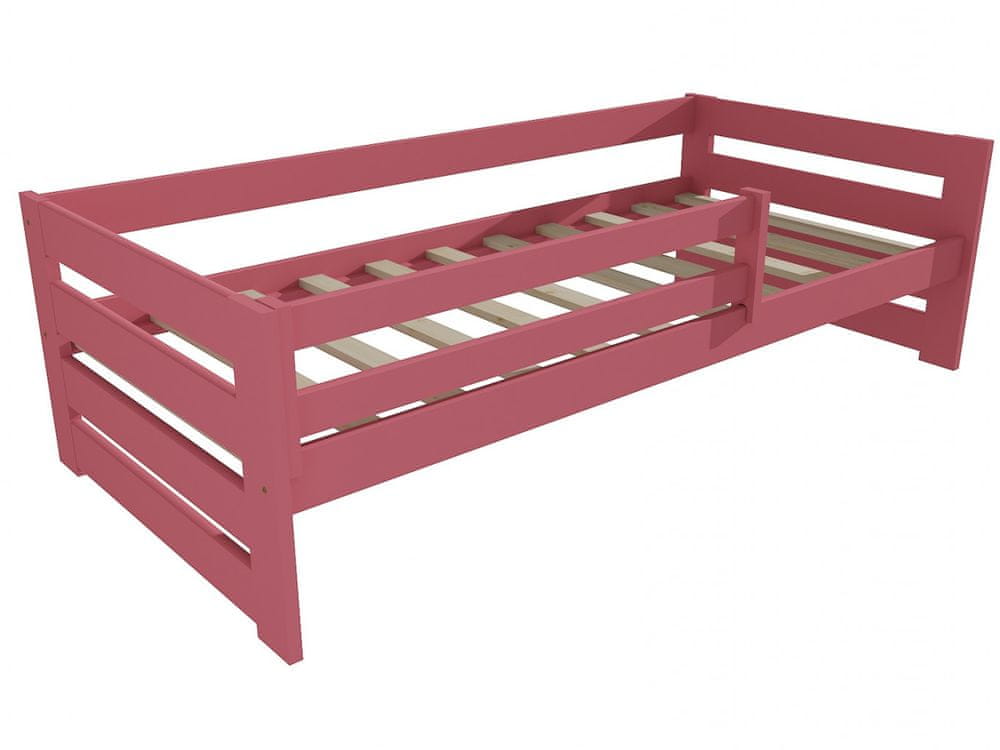 eoshop Detská posteľ DP 025 so zábranou (Rozmer: 90 x 190 cm, Farba dreva: farba ružová)